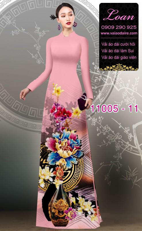 Vải áo dài hoa 3D