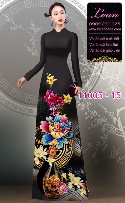 Vải áo dài hoa 3D