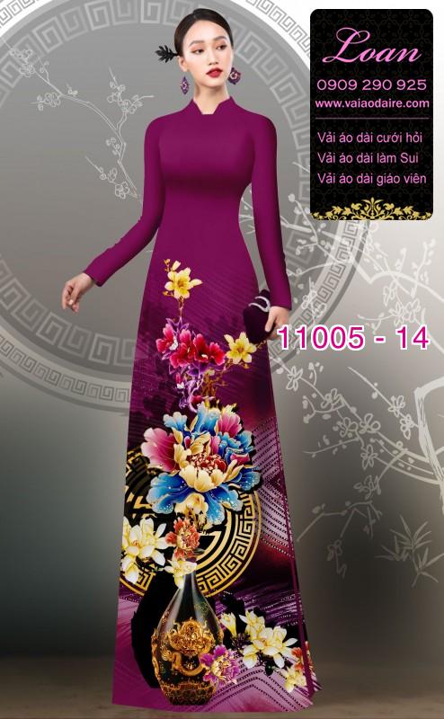 Vải áo dài hoa 3D