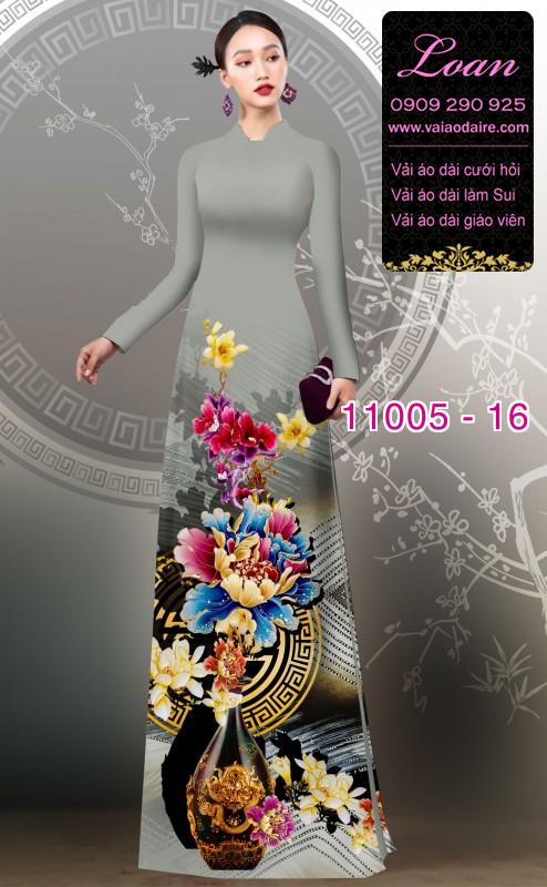 Vải áo dài hoa 3D