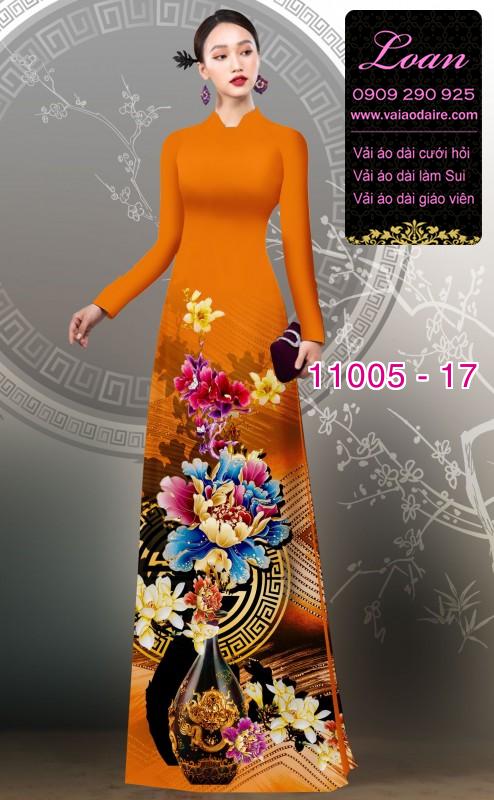 Vải áo dài hoa 3D