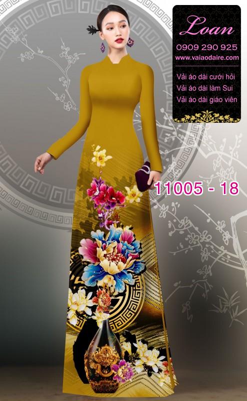 Vải áo dài hoa 3D