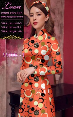 Vải áo dài hoa 3D-DT 11006