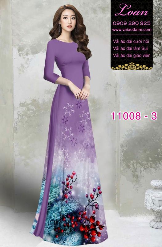 Vải áo dài hoa 3D