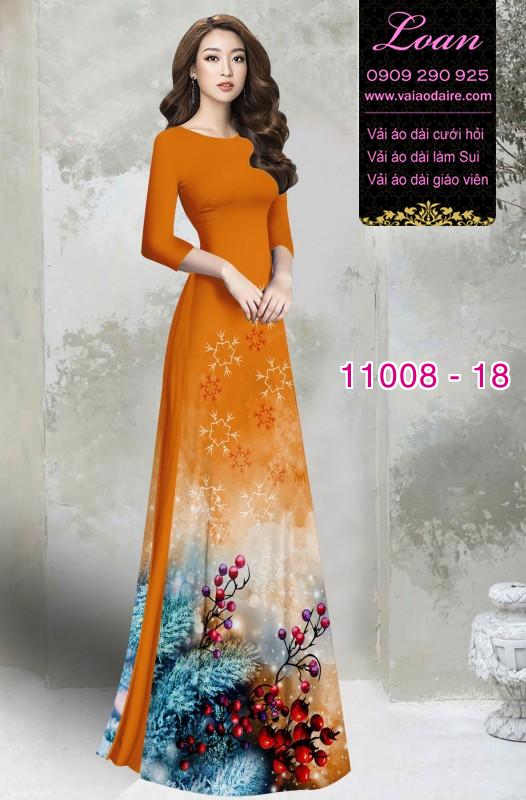 Vải áo dài hoa 3D