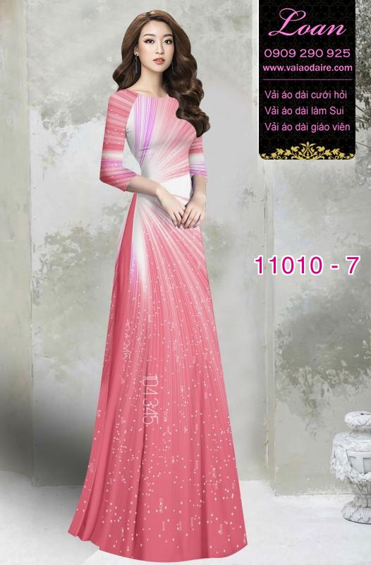 Vải áo dài hoa 3D