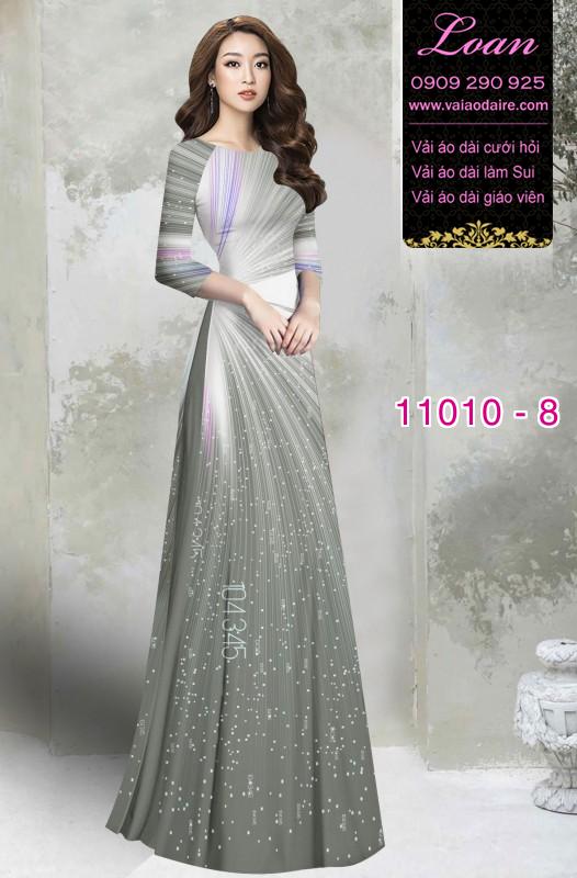 Vải áo dài hoa 3D
