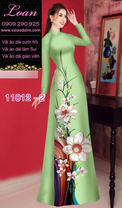 Vải áo dài hoa 3D