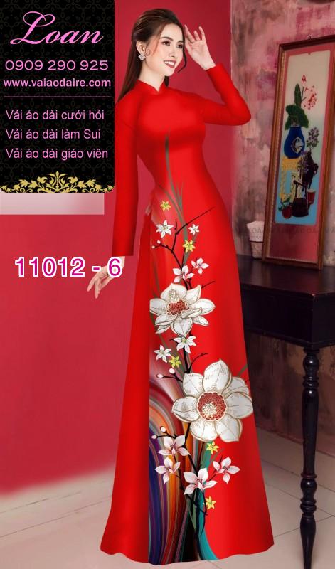 Vải áo dài hoa 3D