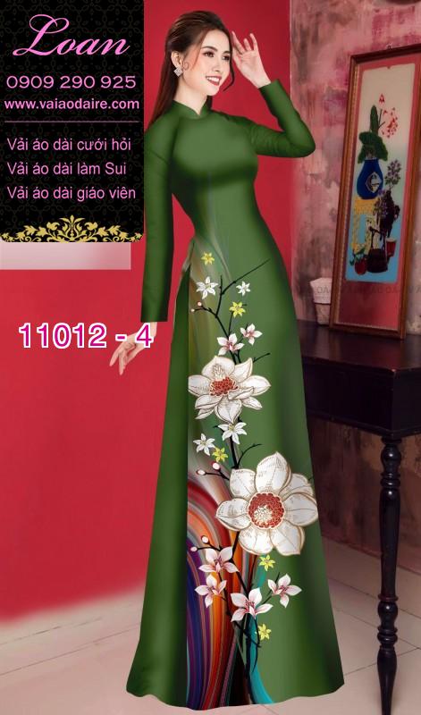 Vải áo dài hoa 3D