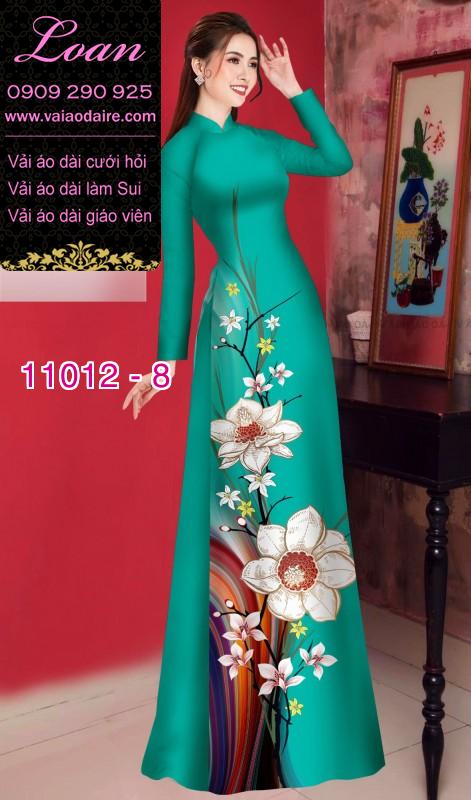 Vải áo dài hoa 3D
