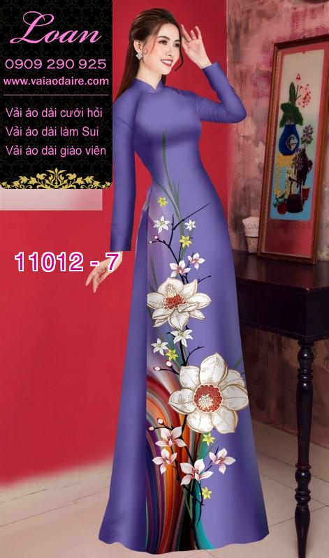 Vải áo dài hoa 3D
