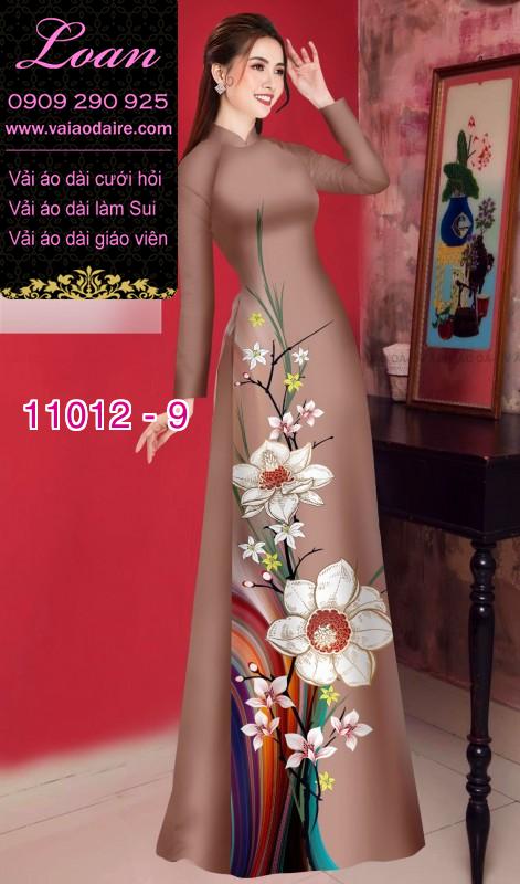 Vải áo dài hoa 3D