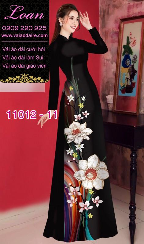 Vải áo dài hoa 3D
