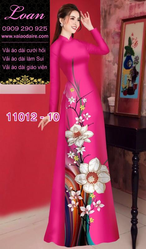 Vải áo dài hoa 3D