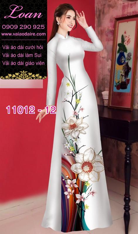 Vải áo dài hoa 3D