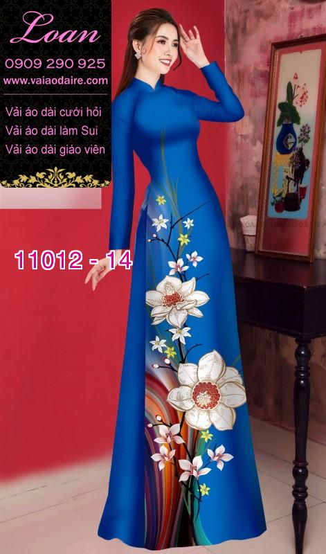 Vải áo dài hoa 3D