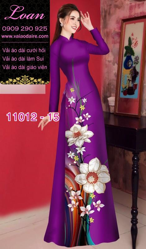 Vải áo dài hoa 3D