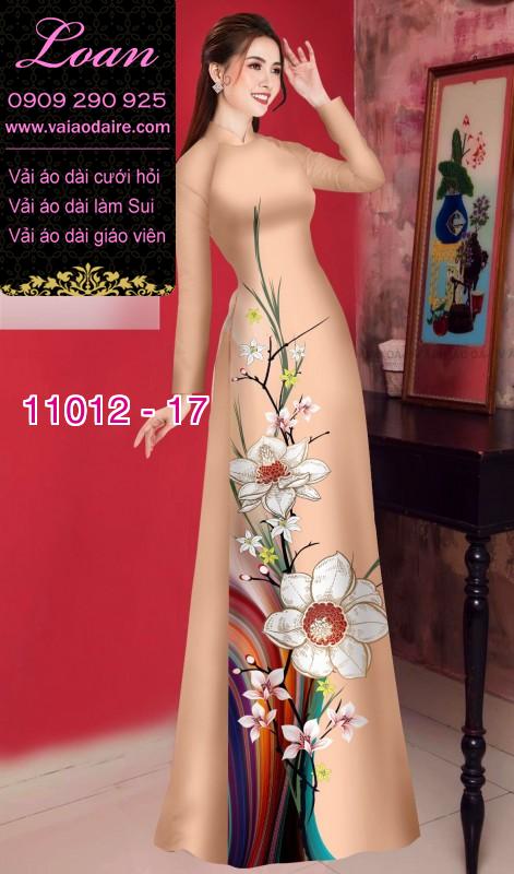 Vải áo dài hoa 3D