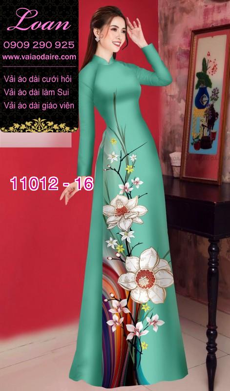 Vải áo dài hoa 3D