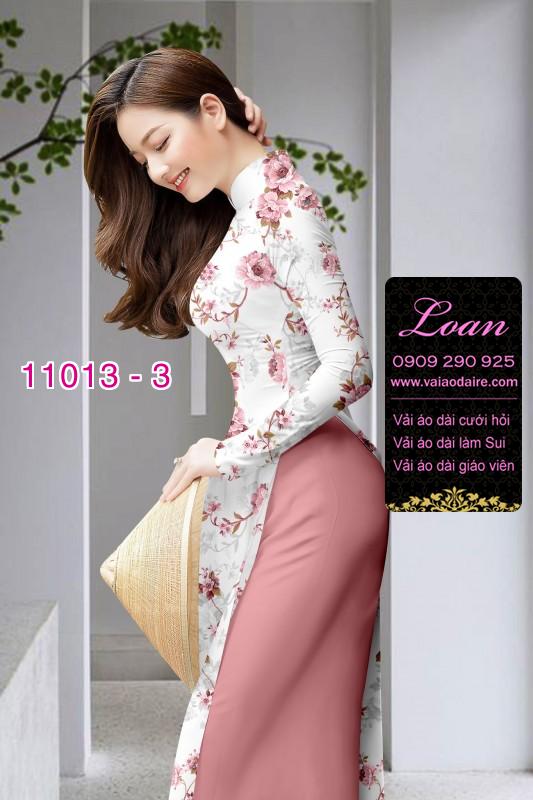 Vải áo dài hoa 3D