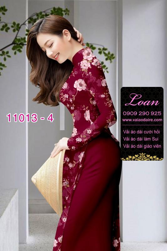 Vải áo dài hoa 3D