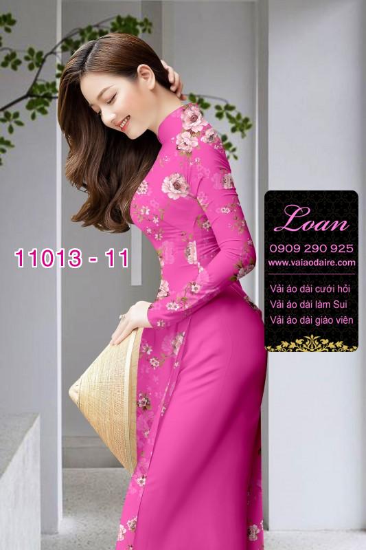Vải áo dài hoa 3D