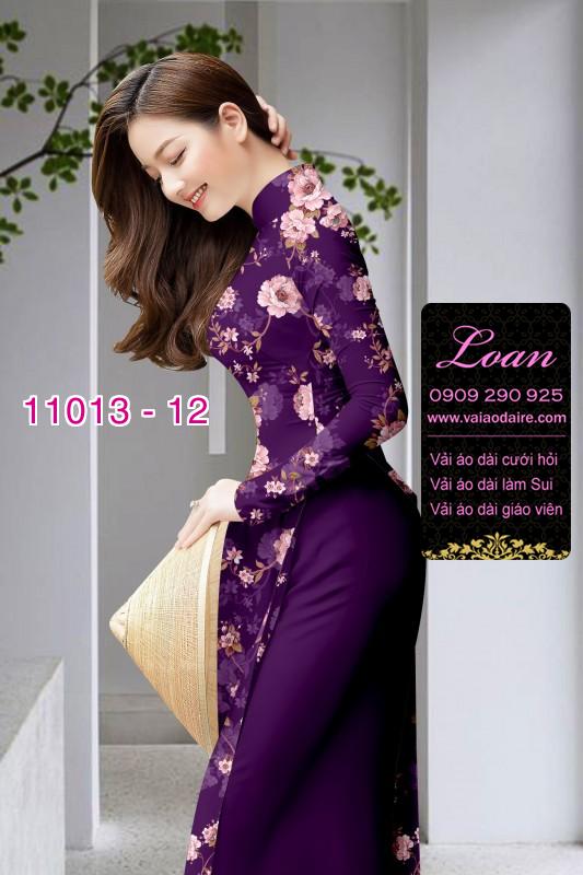 Vải áo dài hoa 3D