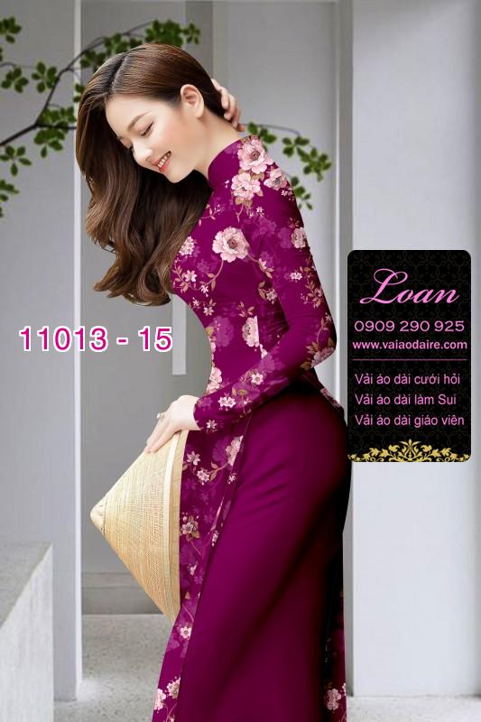Vải áo dài hoa 3D