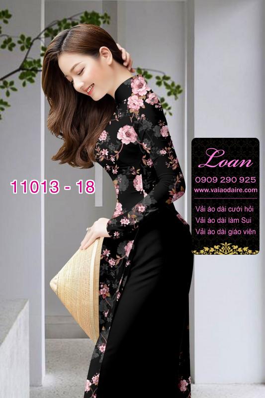 Vải áo dài hoa 3D