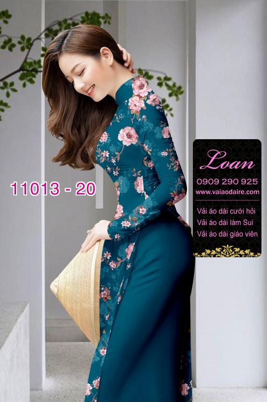 Vải áo dài hoa 3D