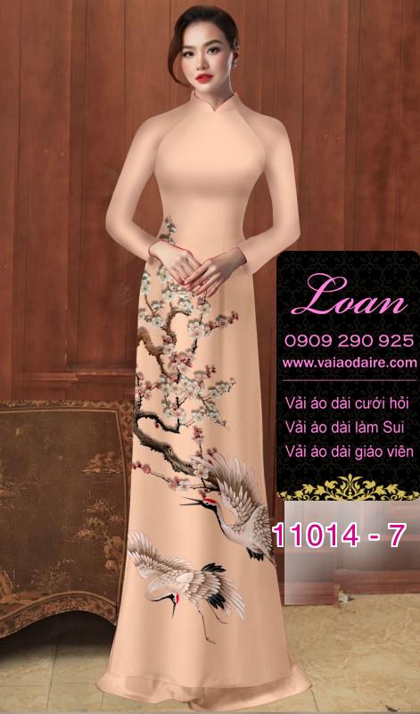 Vải áo dài hoa 3D