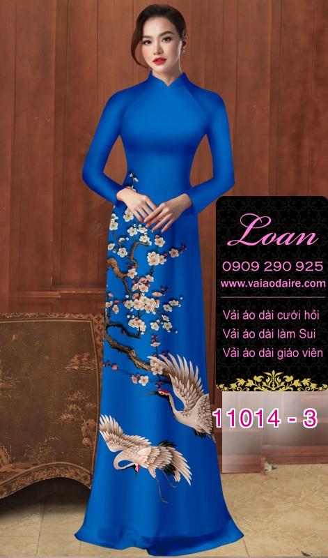 Vải áo dài hoa 3D