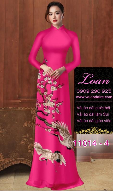 Vải áo dài hoa 3D