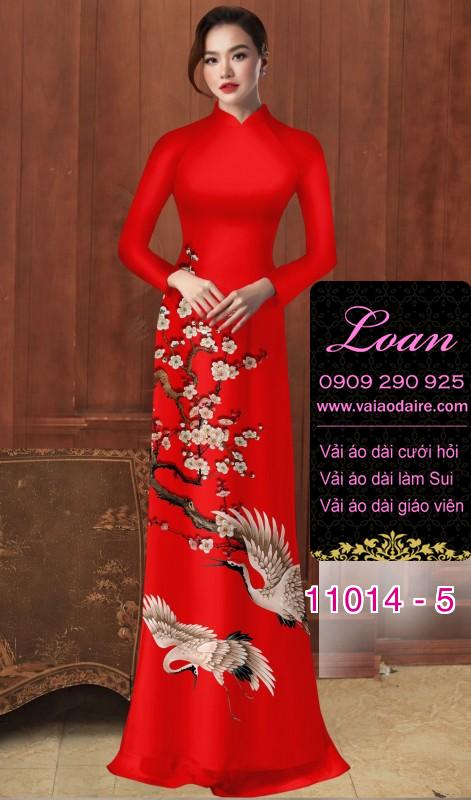 Vải áo dài hoa 3D