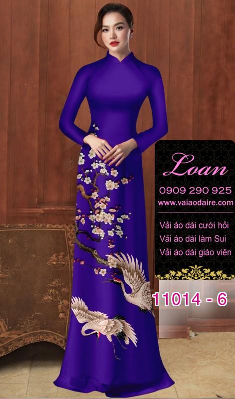Vải áo dài hoa 3D
