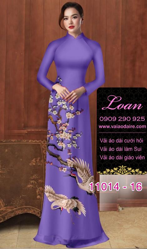 Vải áo dài hoa 3D