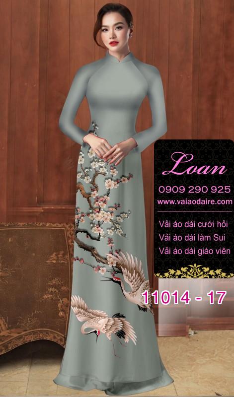 Vải áo dài hoa 3D