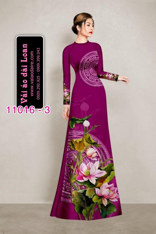 Vải áo dài hoa 3D