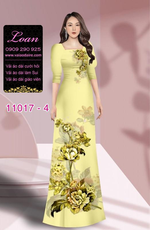Vải áo dài hoa 3D