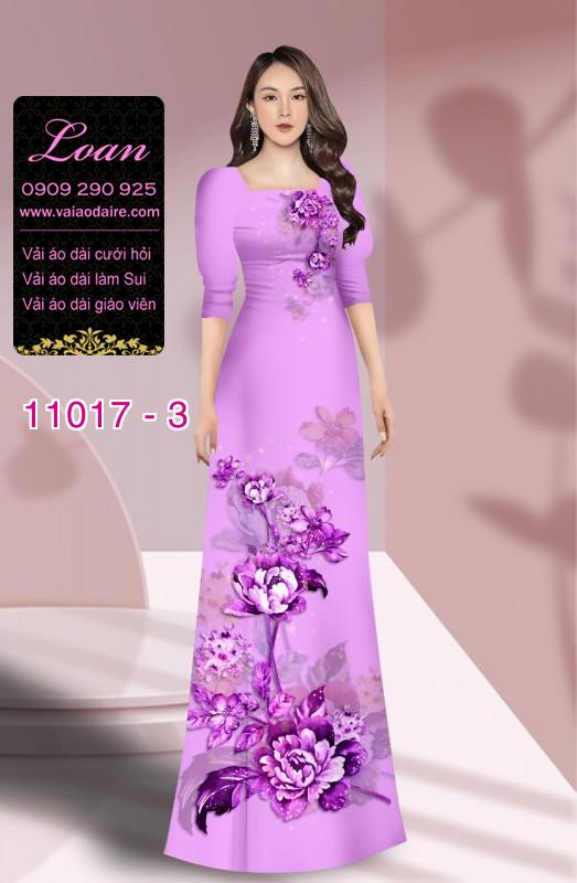 Vải áo dài hoa 3D