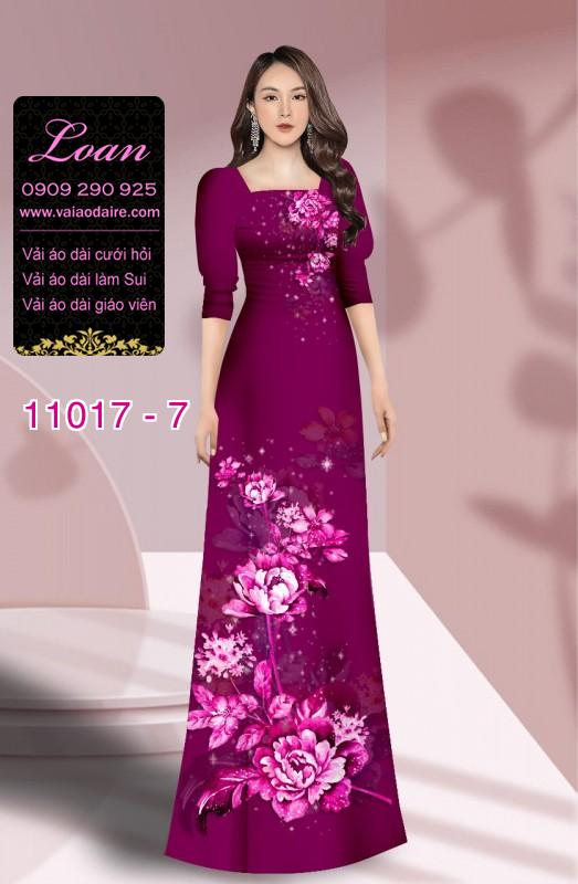 Vải áo dài hoa 3D