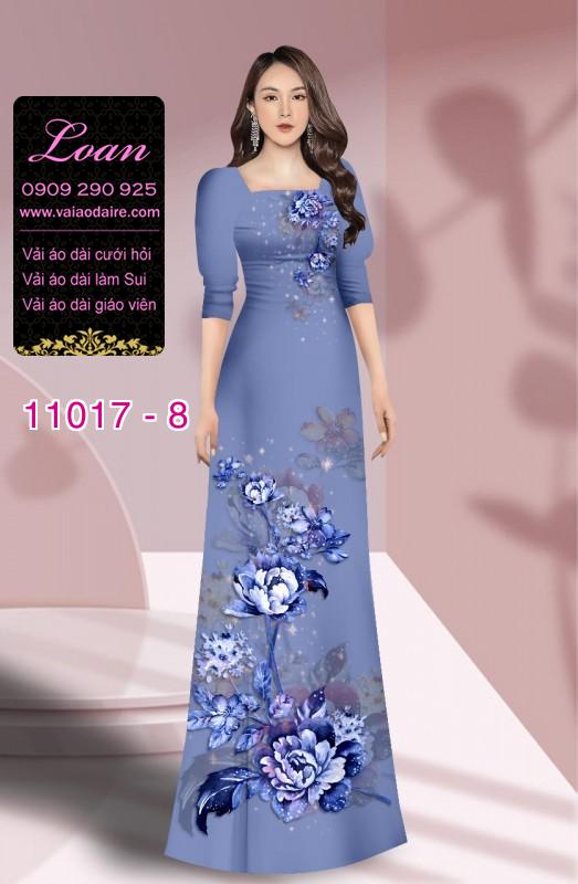 Vải áo dài hoa 3D