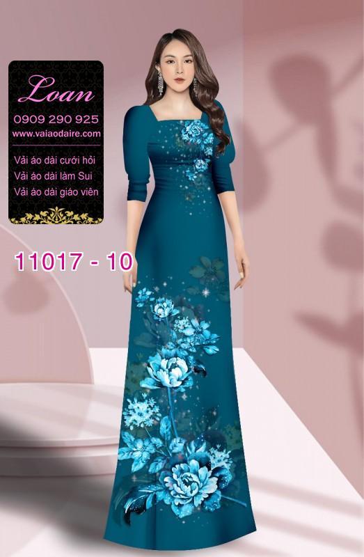 Vải áo dài hoa 3D