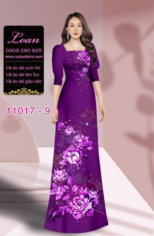 Vải áo dài hoa 3D