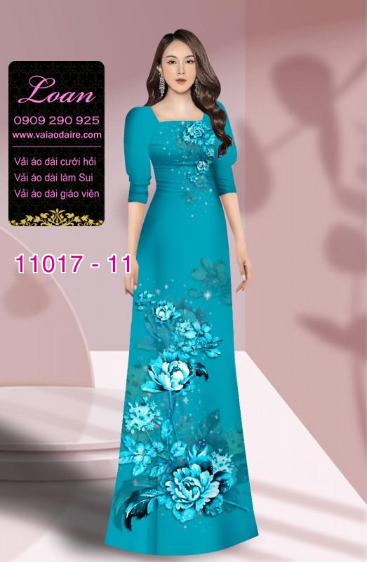 Vải áo dài hoa 3D