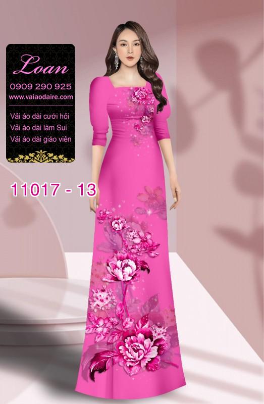 Vải áo dài hoa 3D
