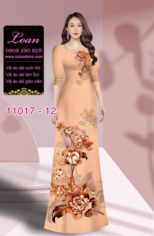 Vải áo dài hoa 3D