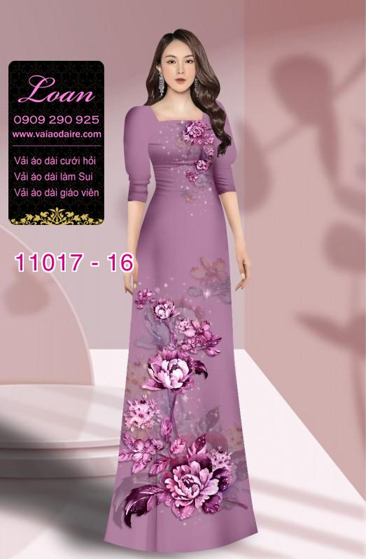 Vải áo dài hoa 3D