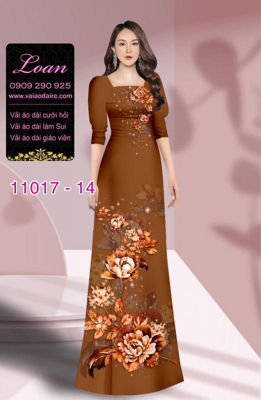 Vải áo dài hoa 3D